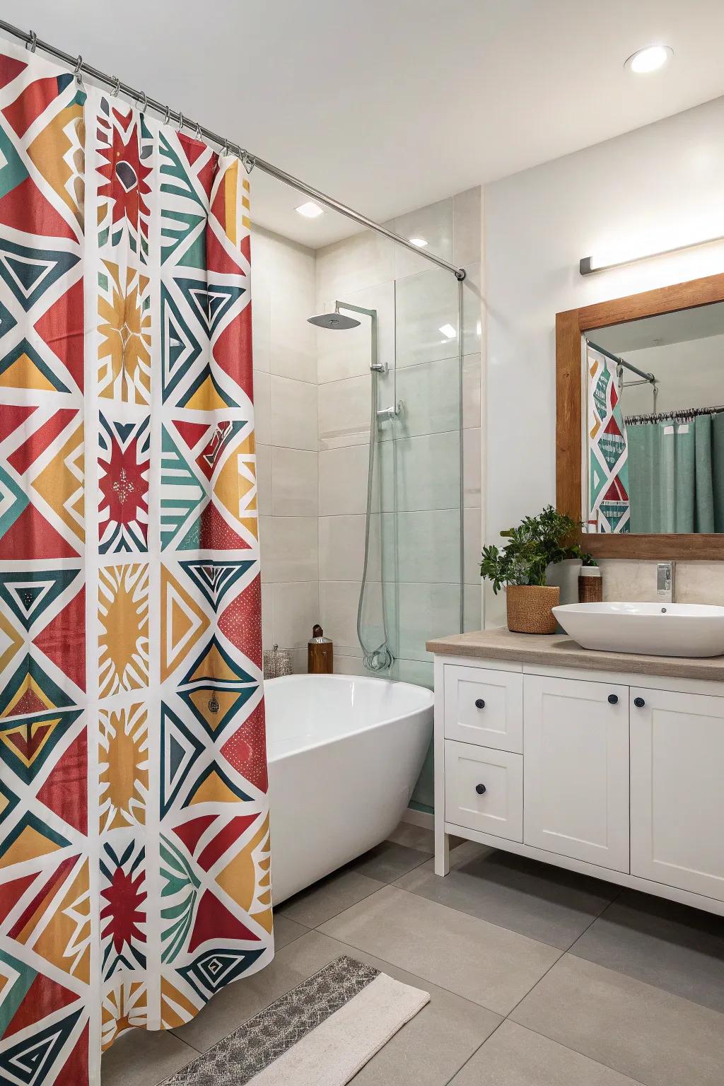 Geometric patterns bring in modern style and appeal.
