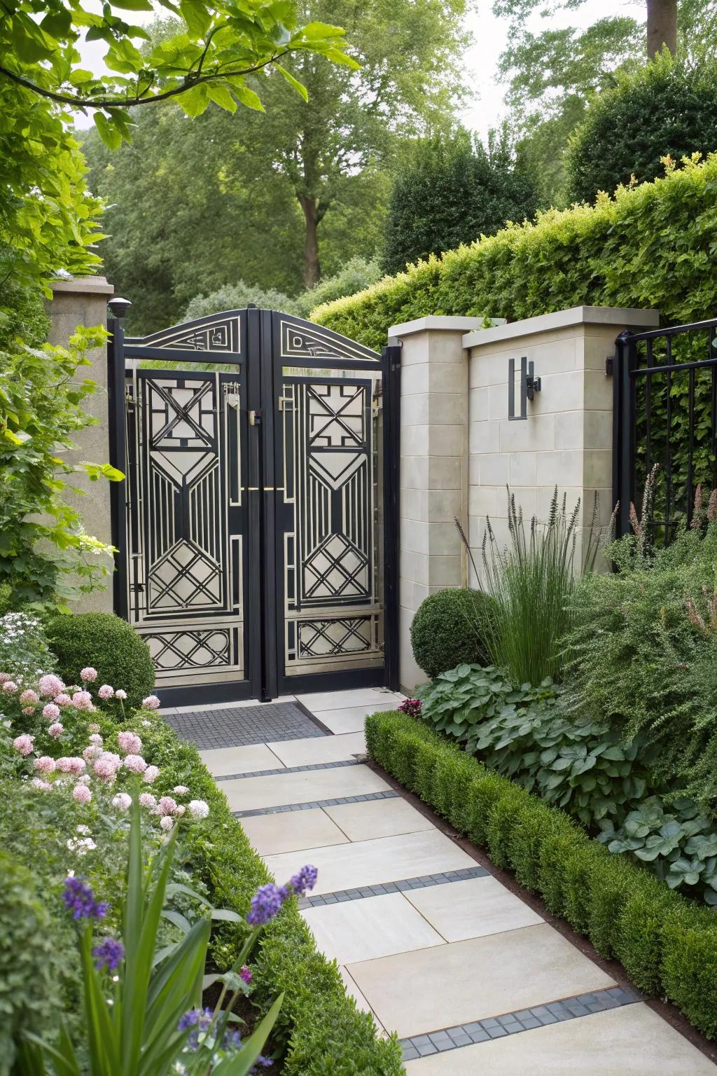 A 1920's Design gate epitomizing vintage glamour.
