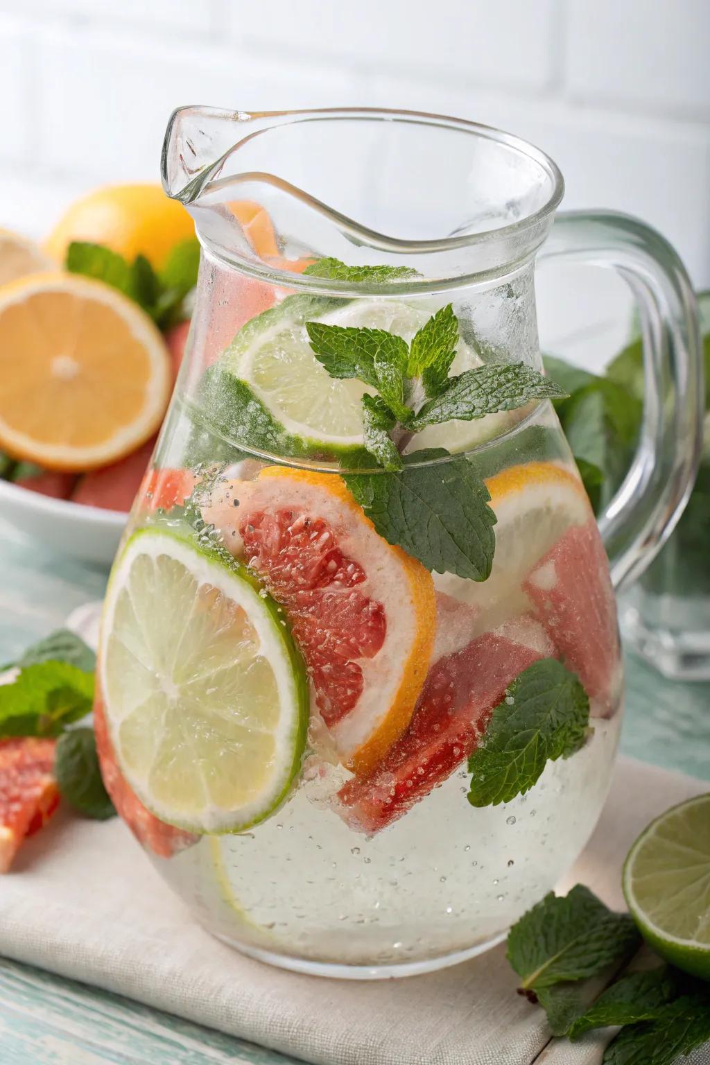 Fruit-infused liquid provides a revitalizing addendum.
