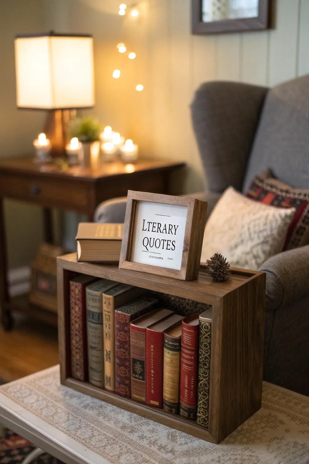 With a book-themed shadow box, honor your passion of literature.