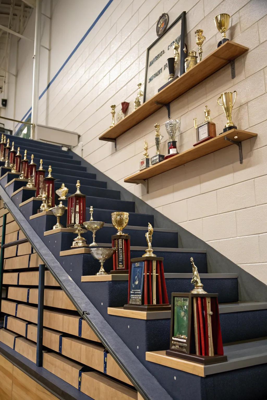With imaginative shelving, exhibit achievements.