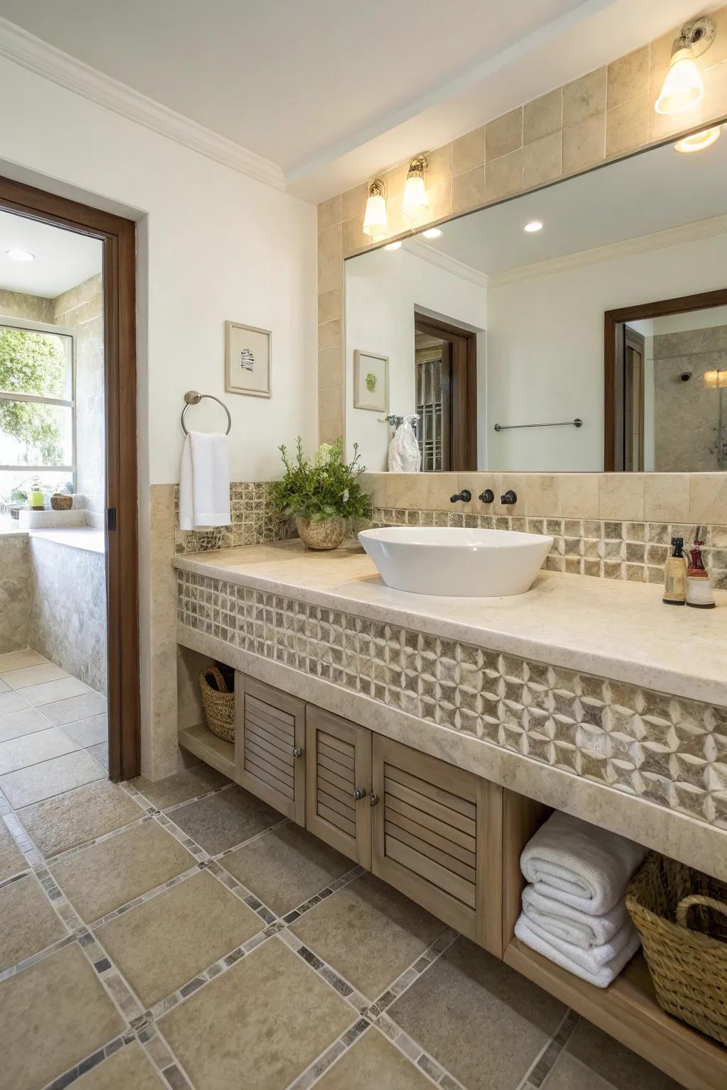 Elevated countertops enhance space and luminosity.