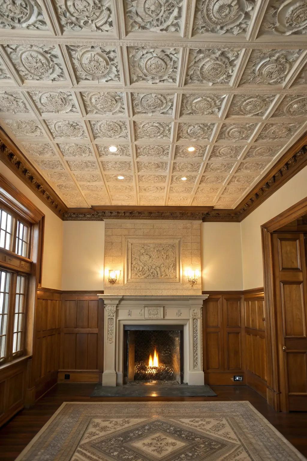 Accent your space with tin ceiling features.