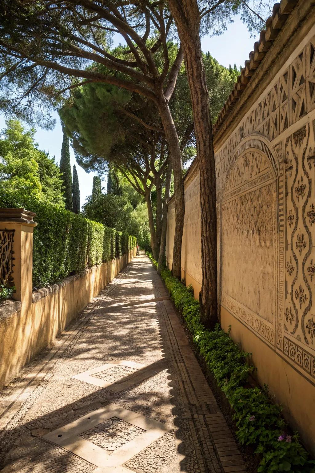 Enhance your garden with the shifting shadows from trees.