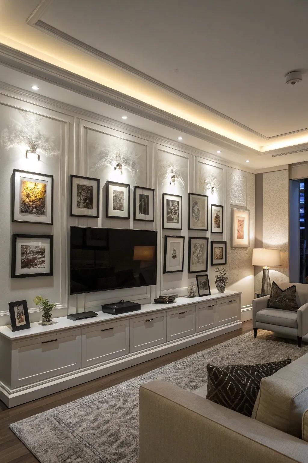 Focused lighting highlight graceful artistic aspects showcasing sections.