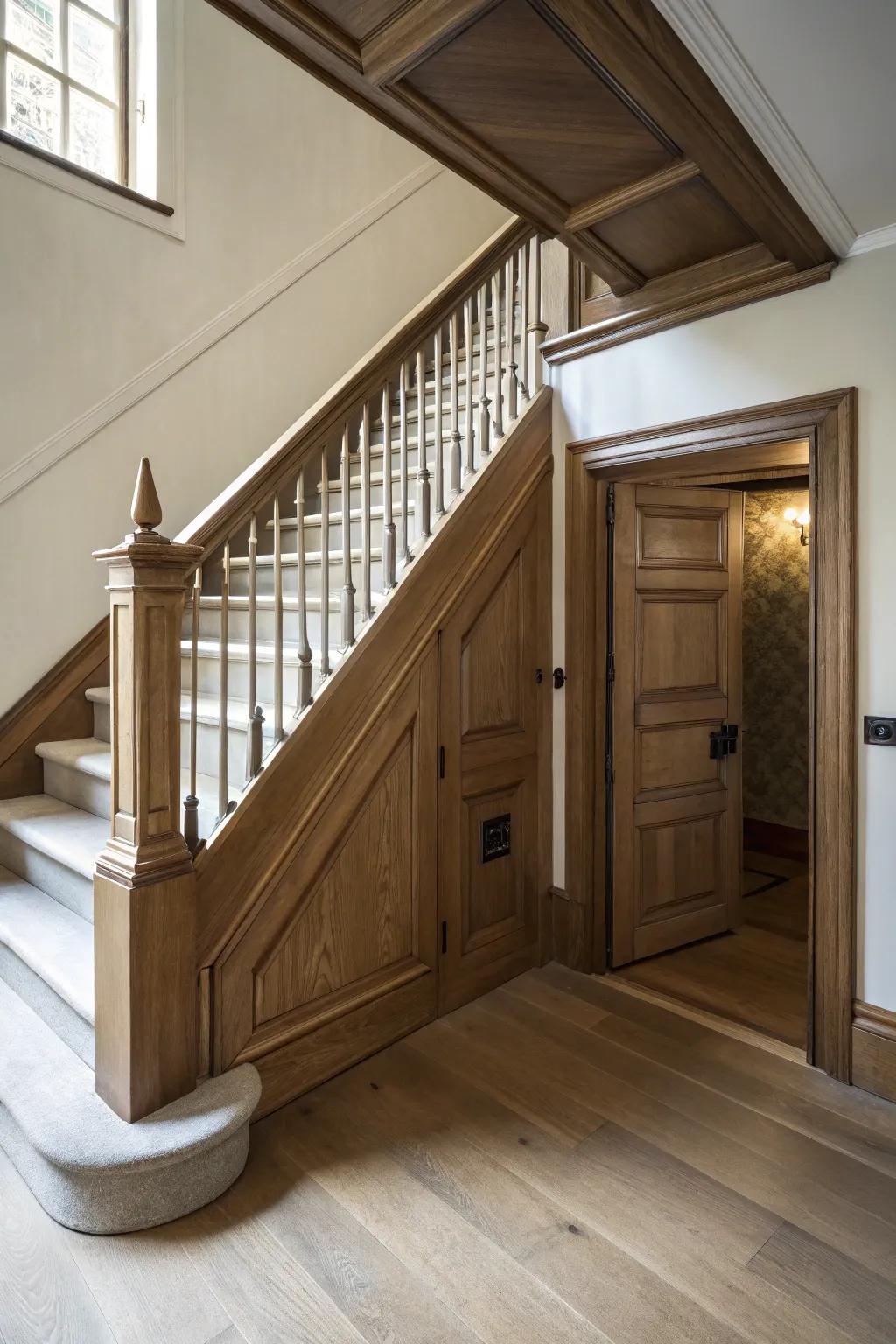 A hidden doorway for added intrigue.