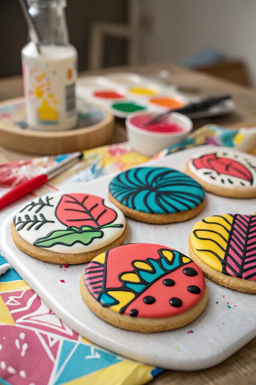 Abstract artistry cookies exuding inventive articulation.