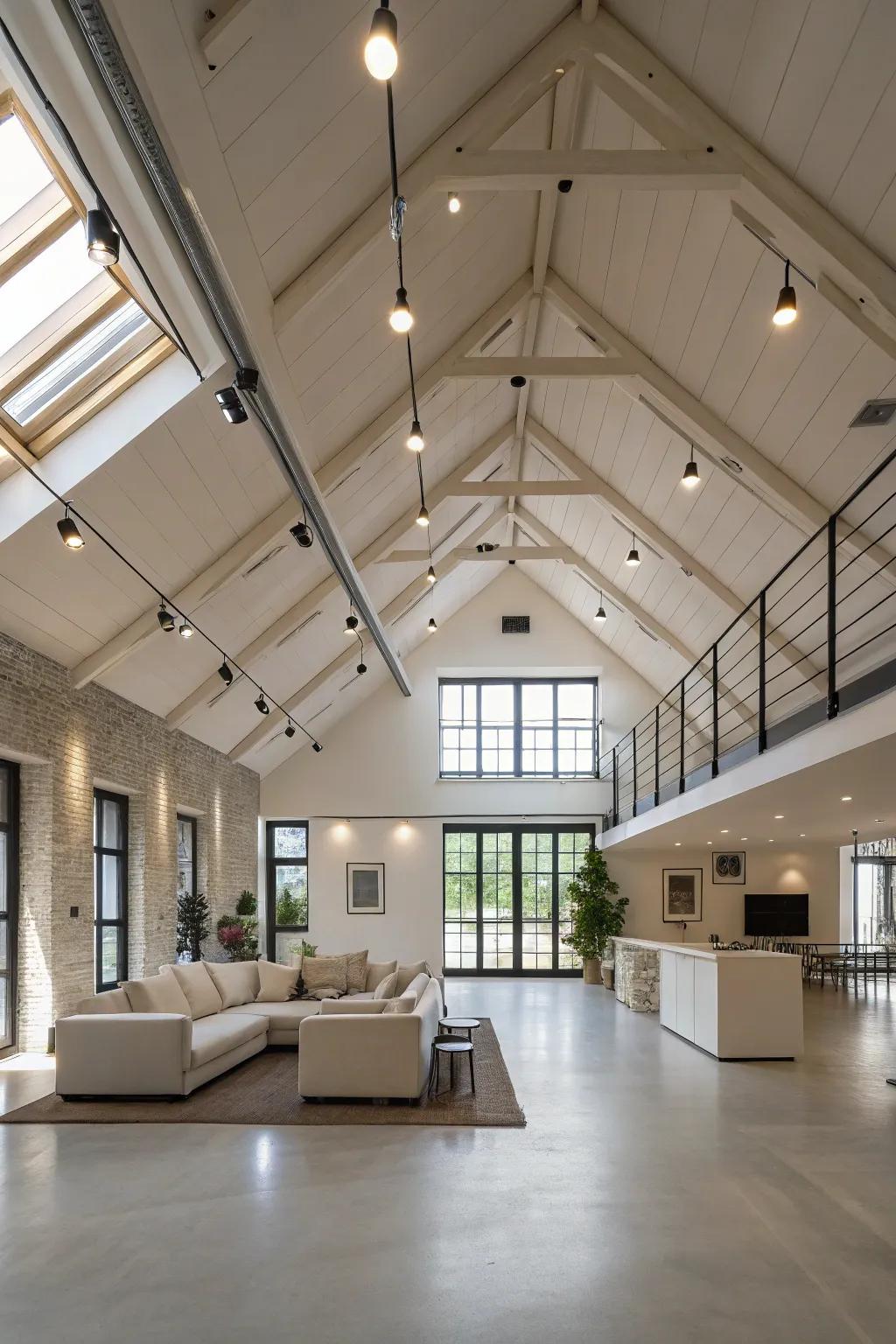 Directional spotlights highlight key features in contemporary apartments.