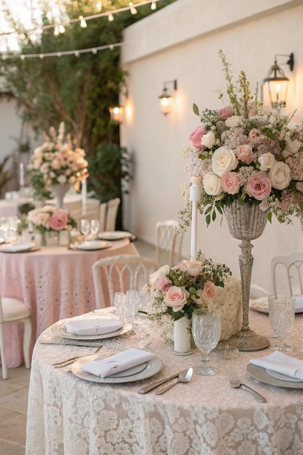 A wedding scene adorned with a gentle color theme.