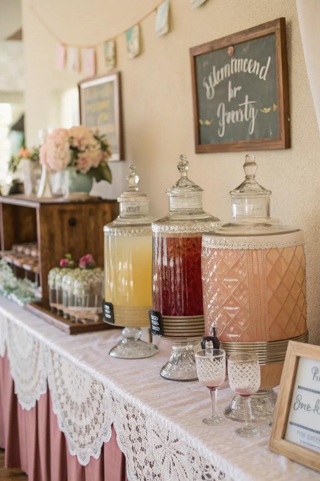 A vintage refreshment station delivers allure and refreshment.