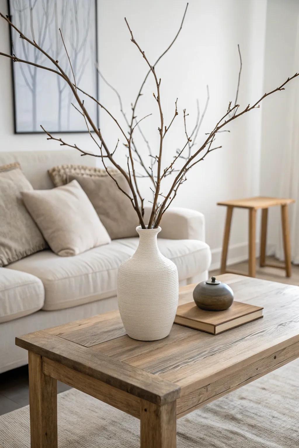 Minimalist décor proffers a refreshing and serene holiday atmosphere.