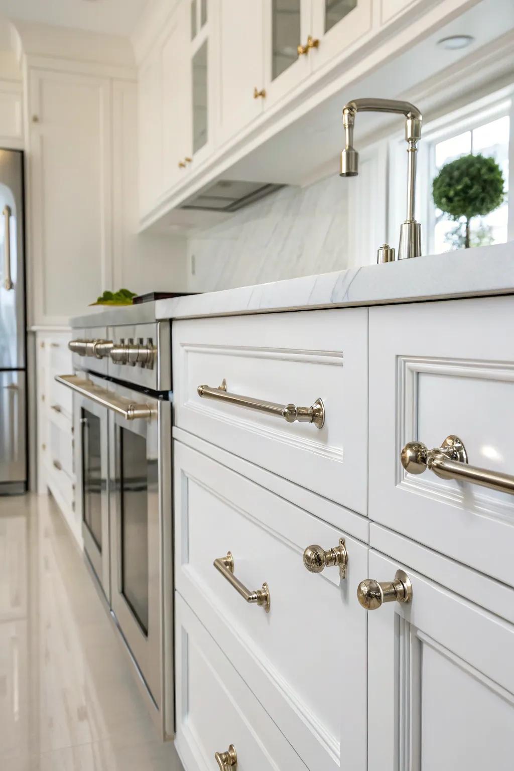 Advanced polished nickel fittings for a refined appearance.
