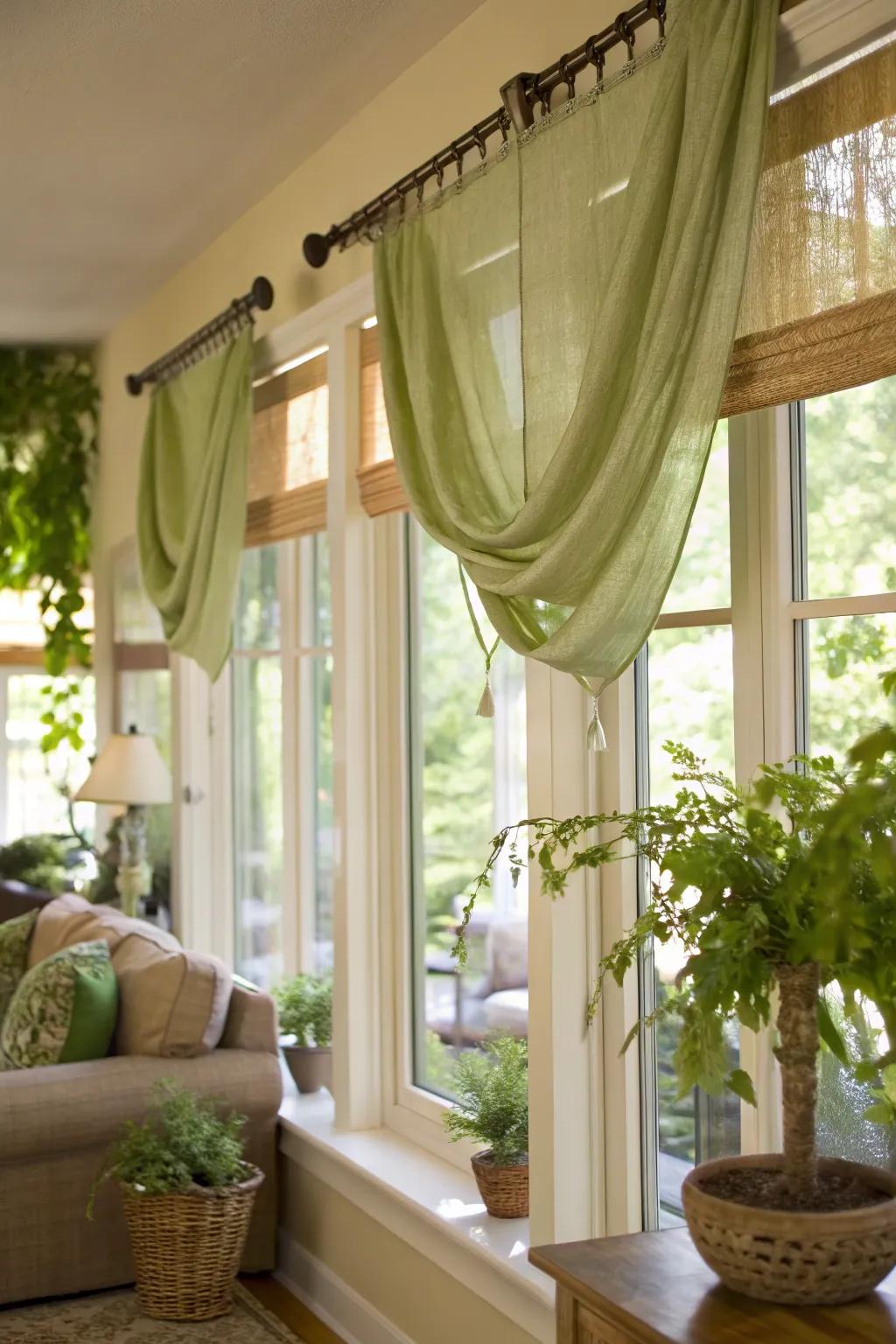 Eco-conscious materials propose sustainable panache.