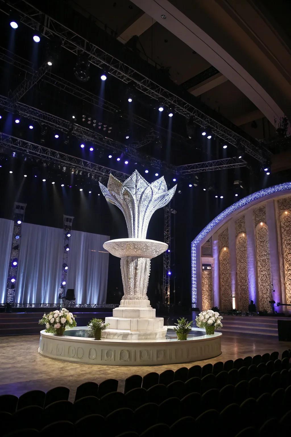 Distinctive centerpieces fabricate a memorable stage impression.