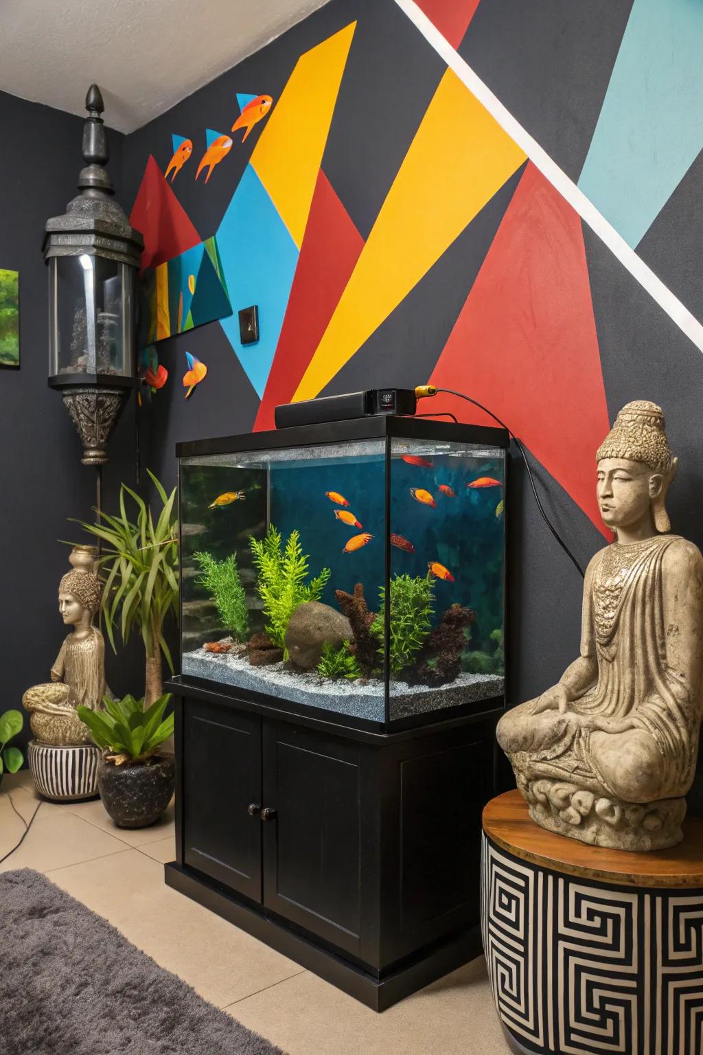 Contemporary art components convert your tank into a stylish focal constituent.