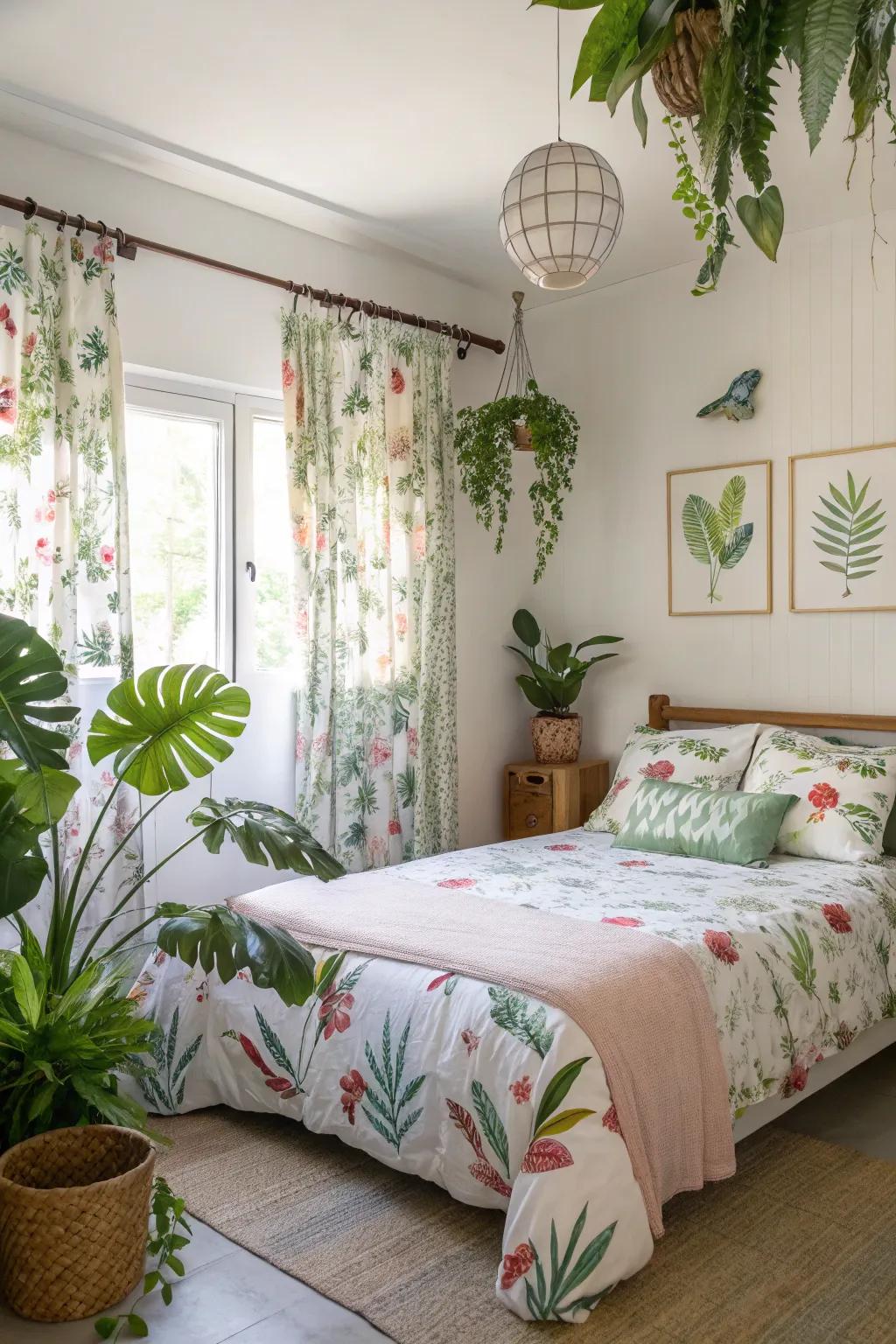 Botanical inspired embellishments refresh the space and foster a connection to the natural world.