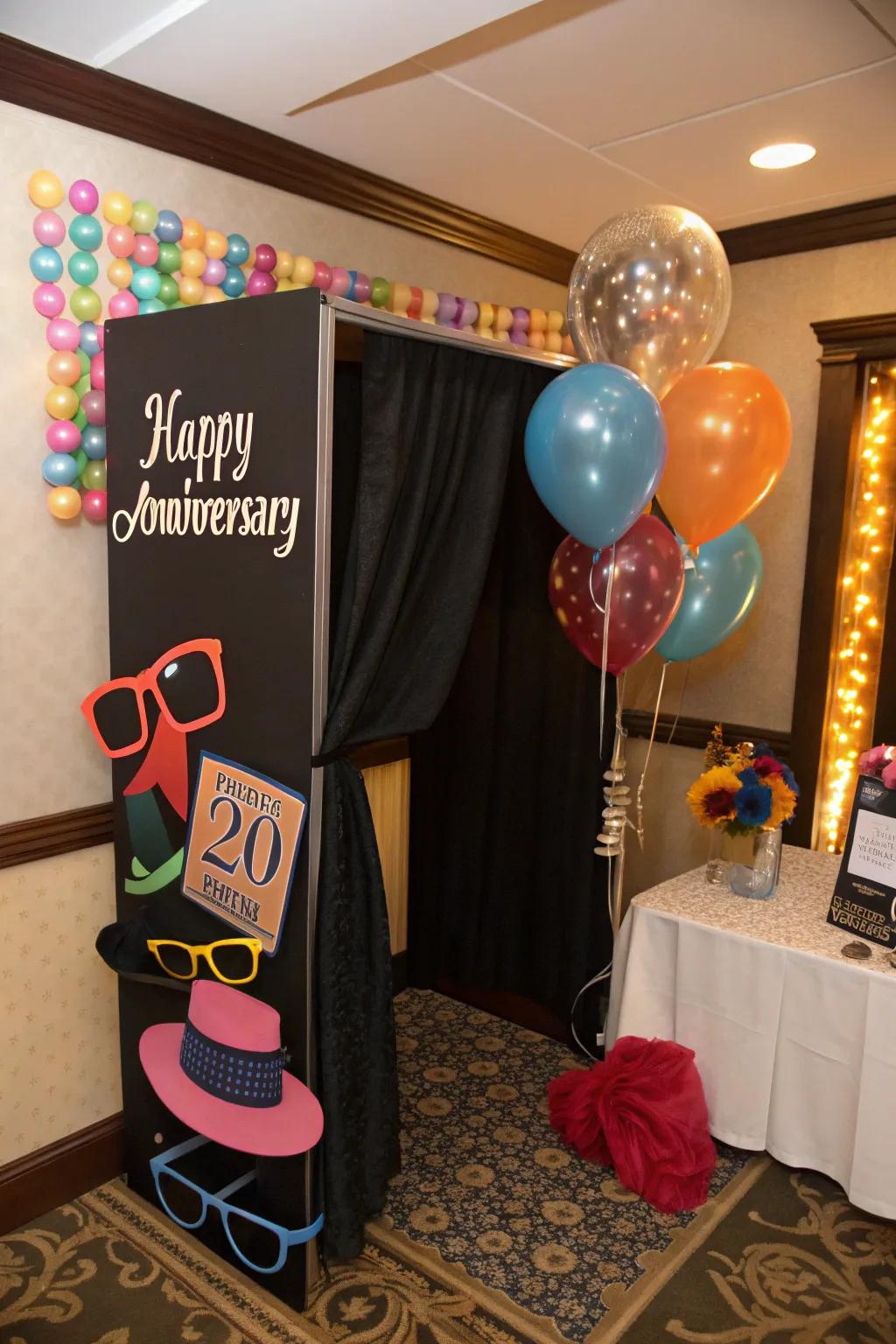 Capture fun-filled moments at the photographic booth setting.