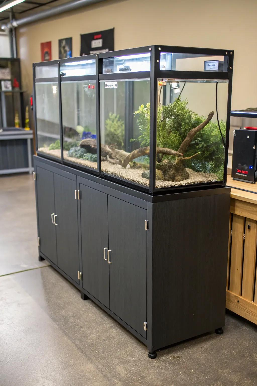 A modular layout provides reconfigurable adaptability.