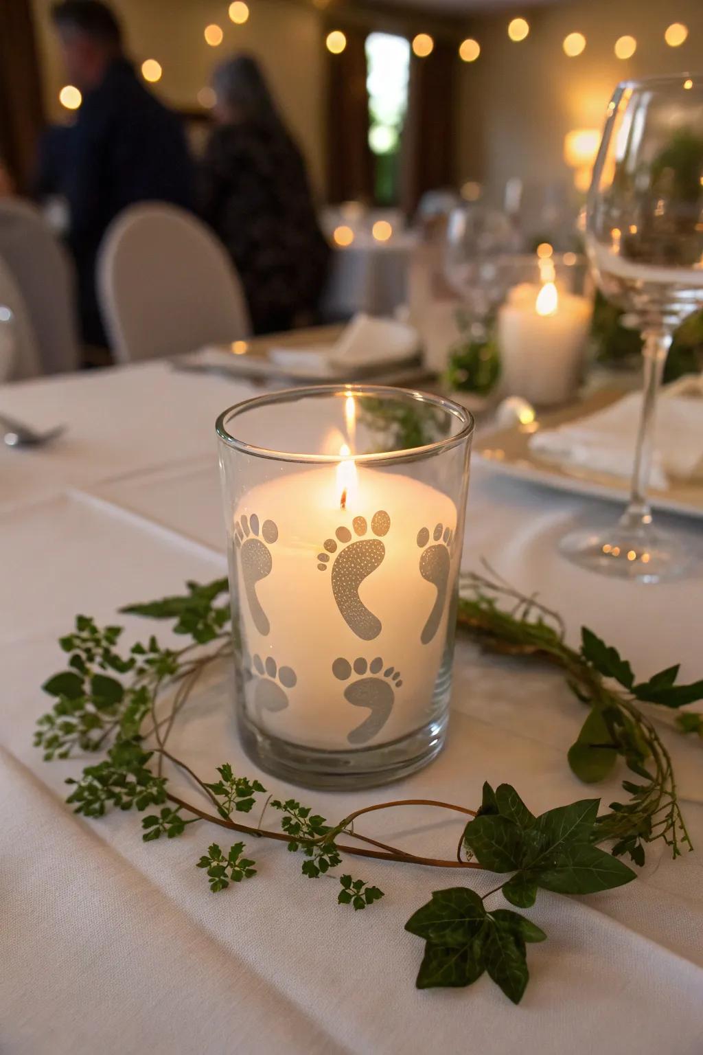 A glowing flame holder illuminating cherished memories.