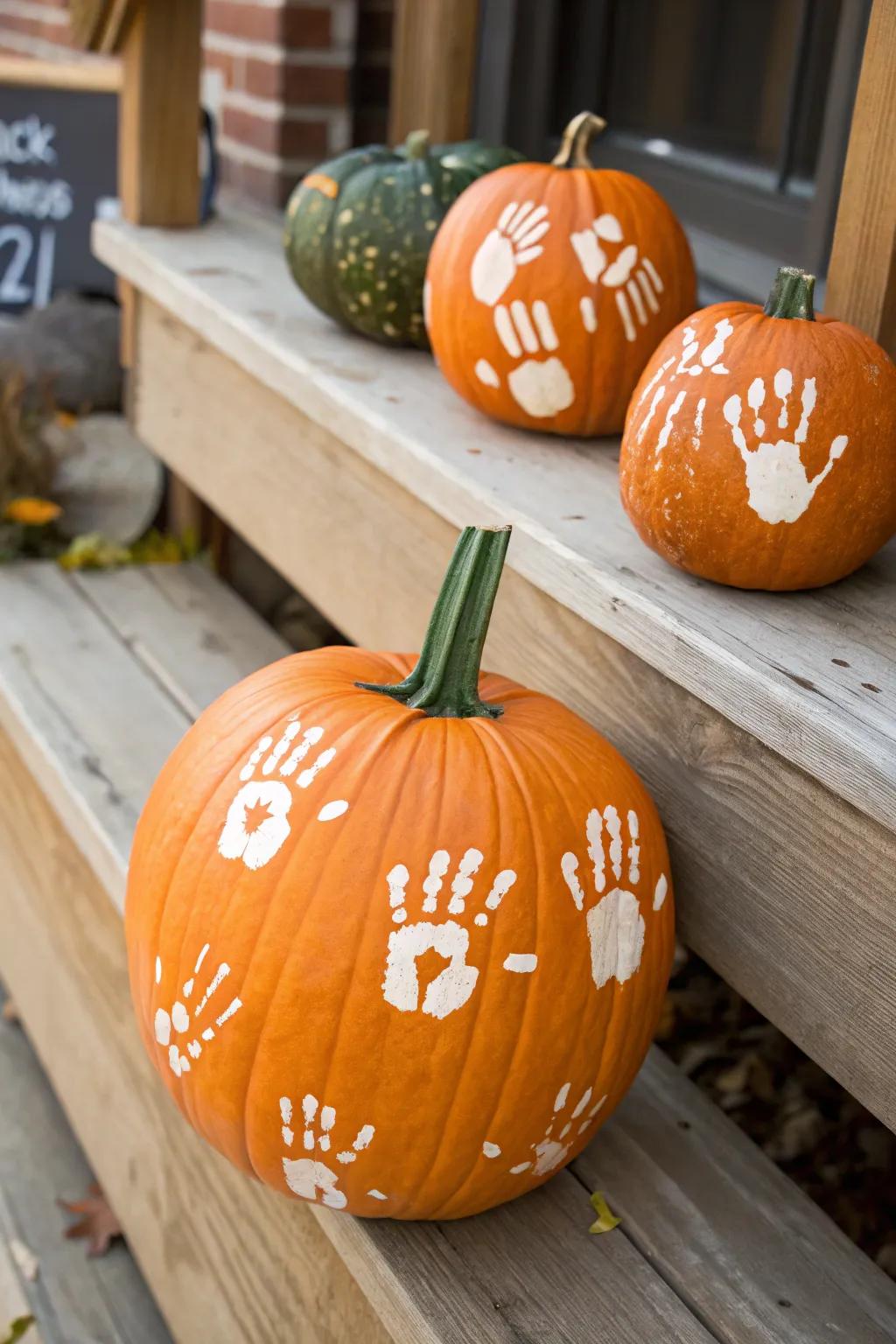 Handprint gourds yield cherished remembrances.