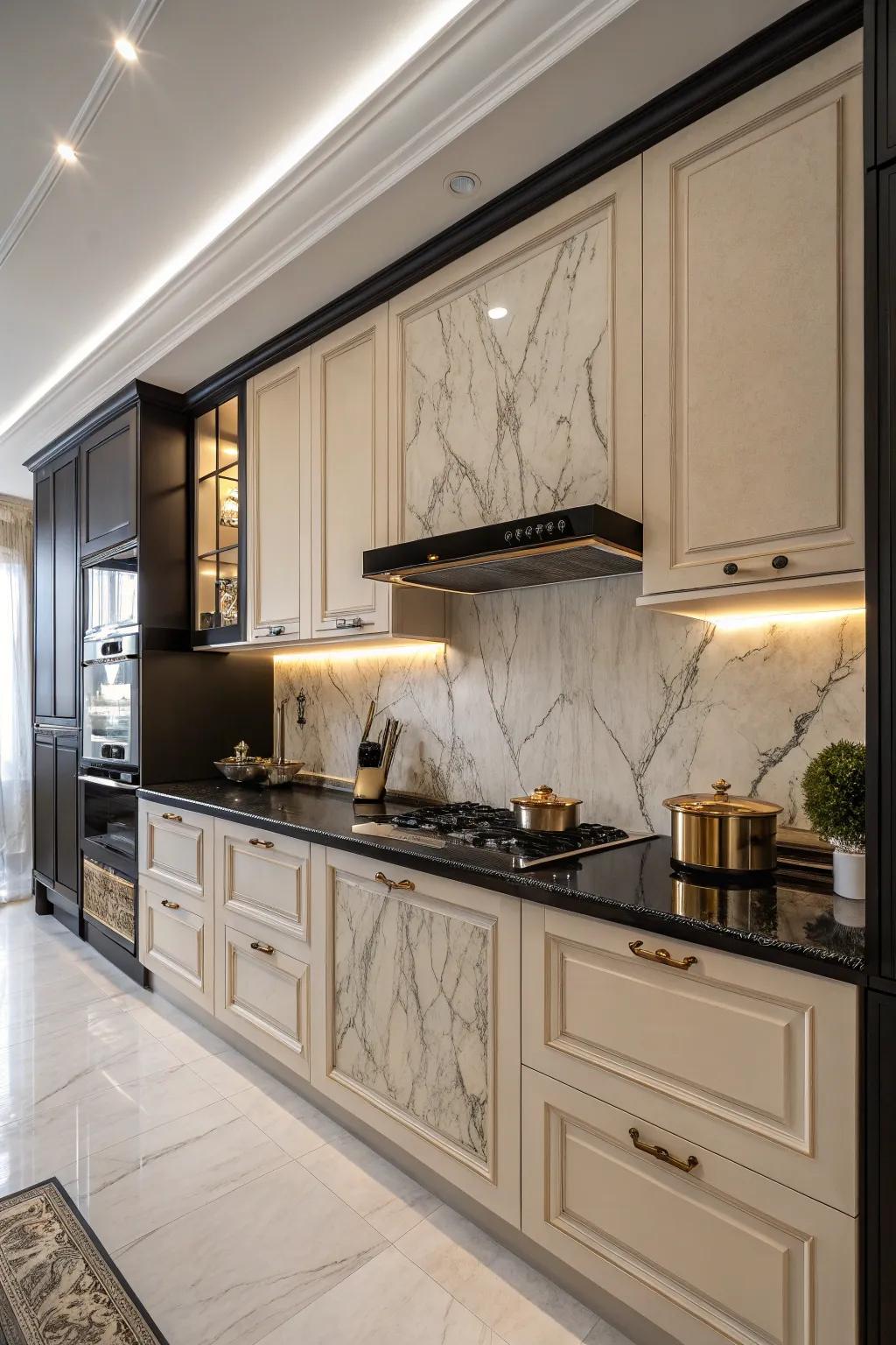 Stone backsplashes offer timeless elegance.
