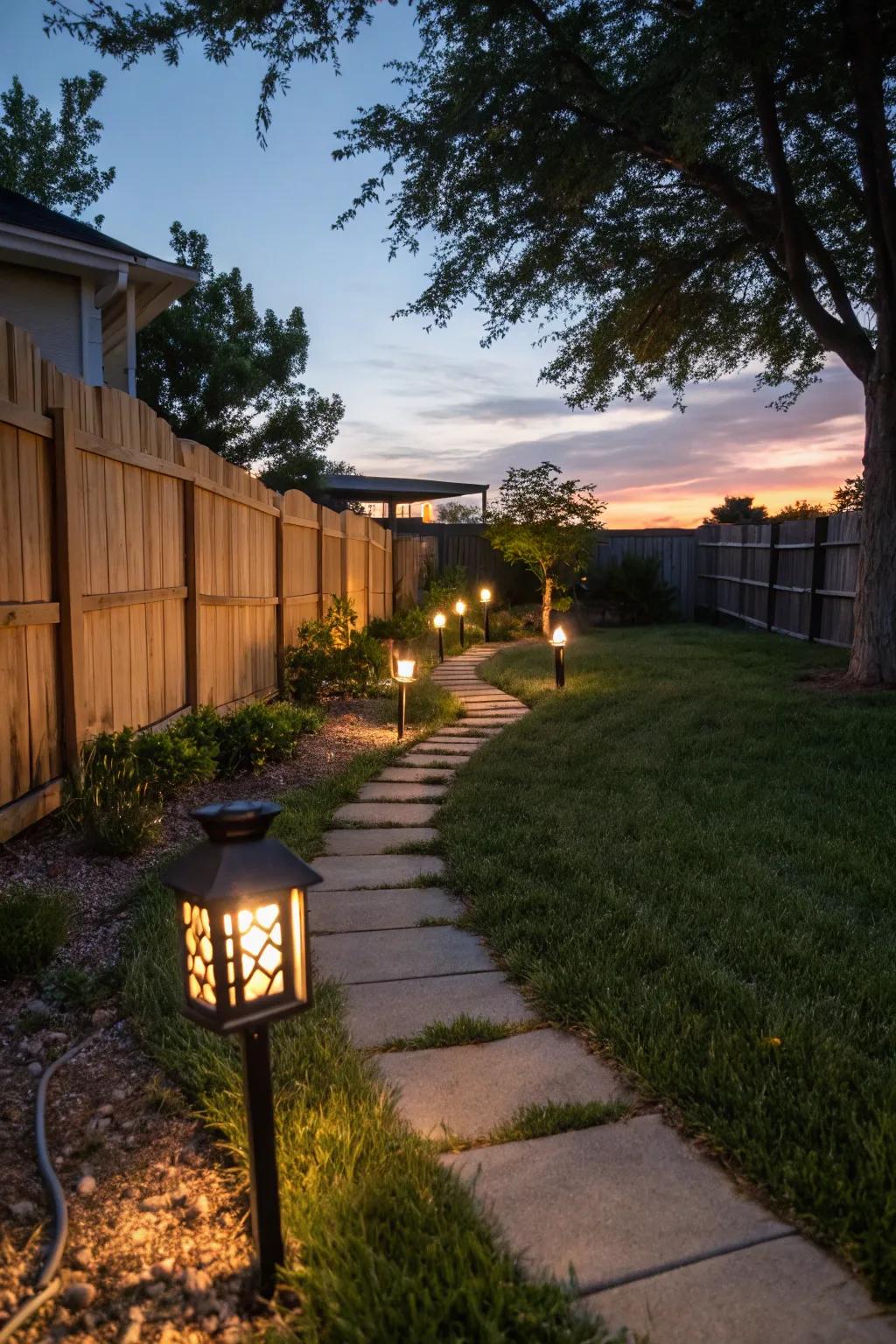 Solar lanterns brighten your garden, conceiving a snug nocturnal ambiance.