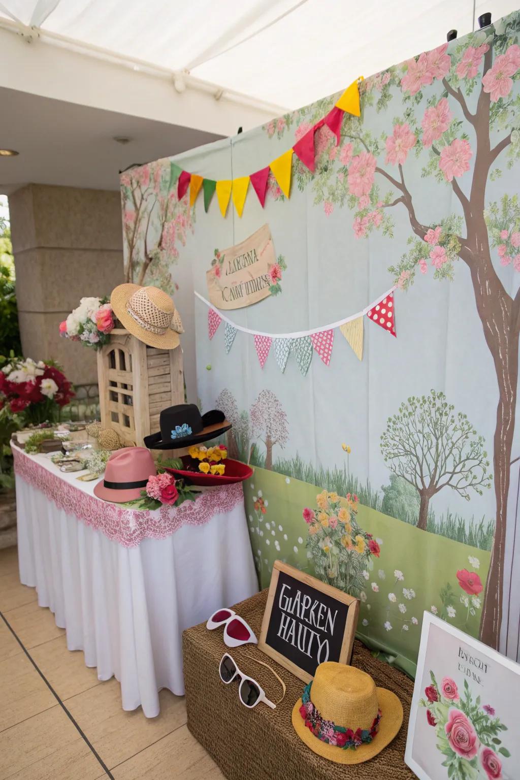 An interactive image display contributes a playful touch to the celebration.