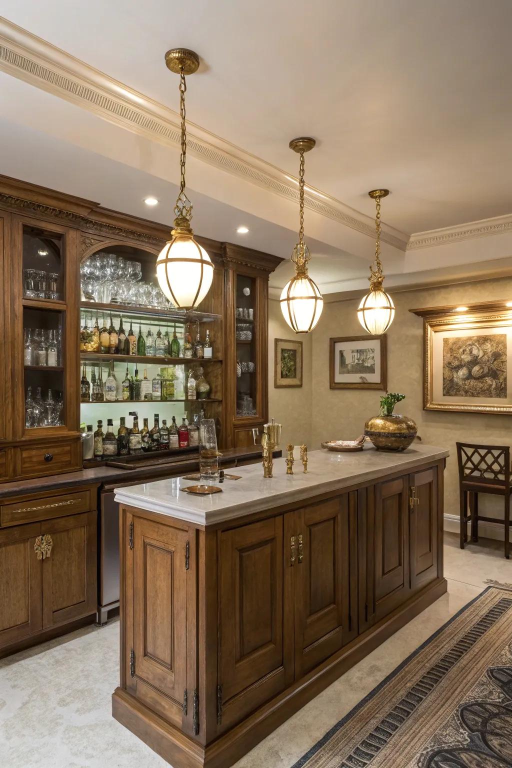 Time-honored features enrich character and nostalgia to your bar.