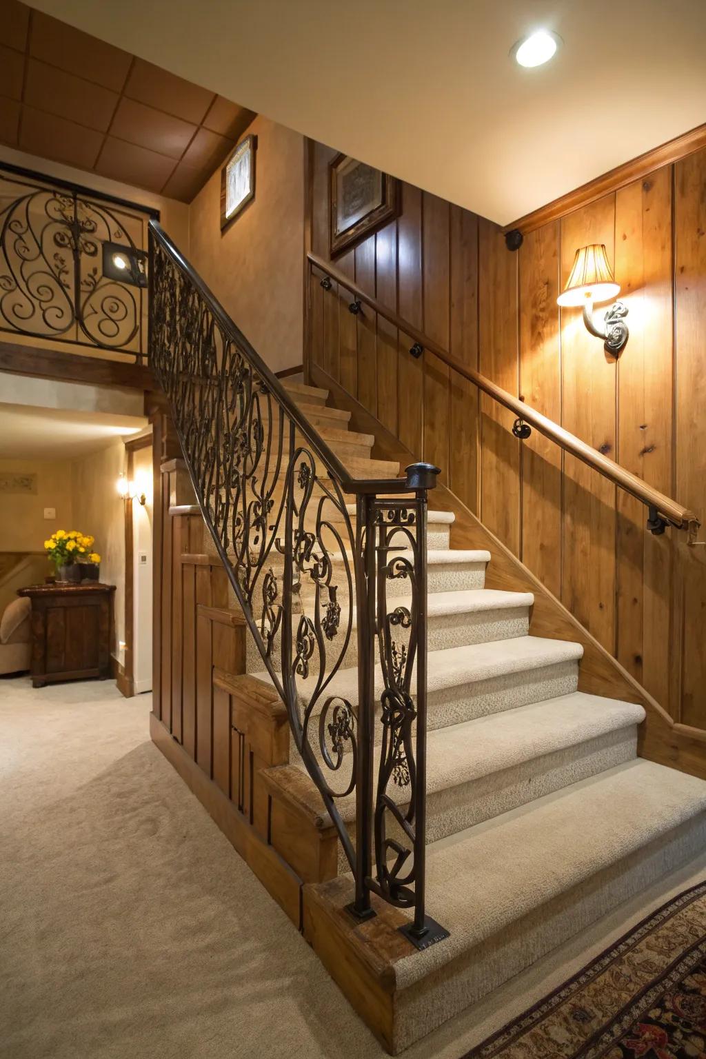 Vintage metal balustrades proffer ageless elegance.