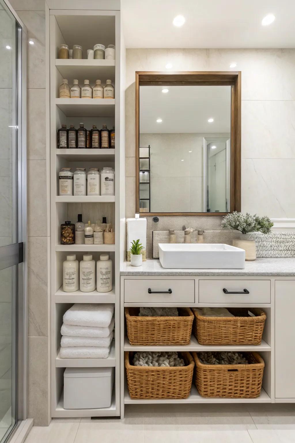 Maximizing vertical dimensions adds storage and style.