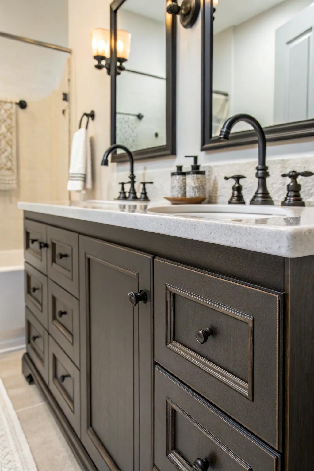 Themed hardware seamlessly unites your bathroom's design.
