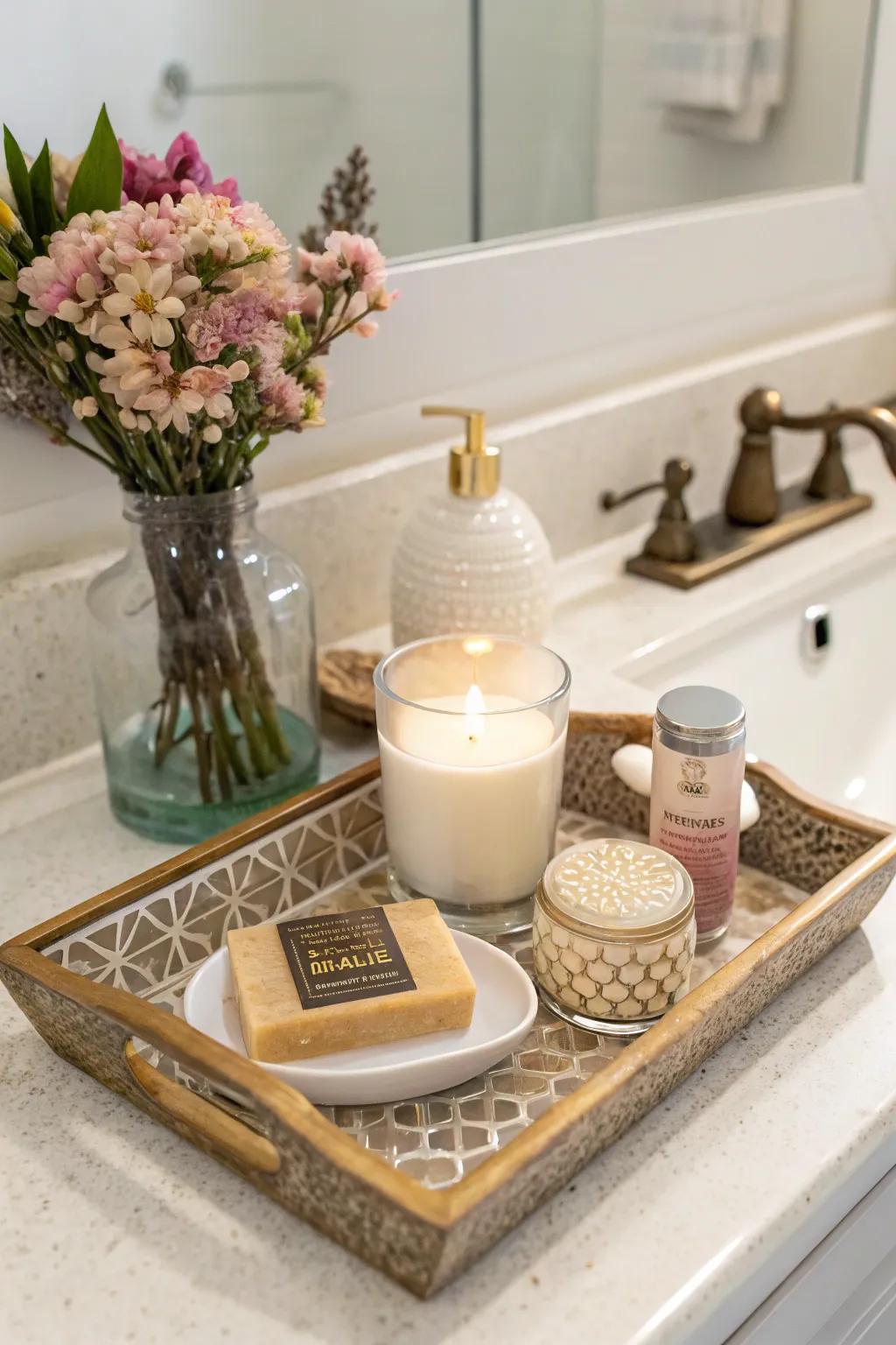 Art elements bring an inventive feel to the surface.