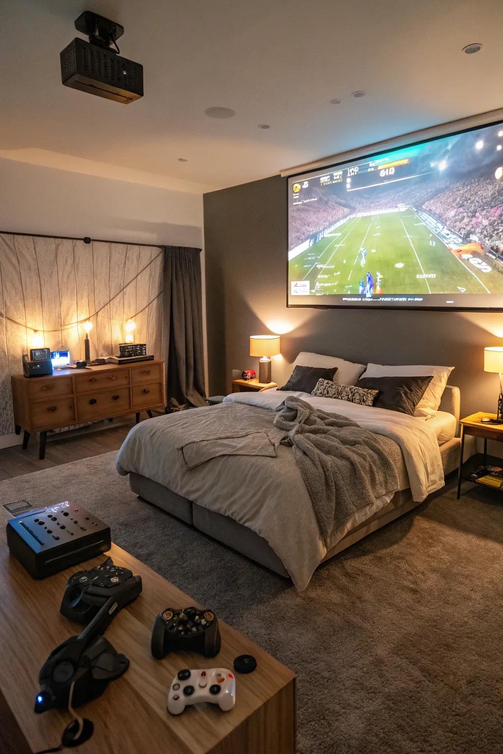 Projector-augmented gaming delivers a cinema-like sensation.