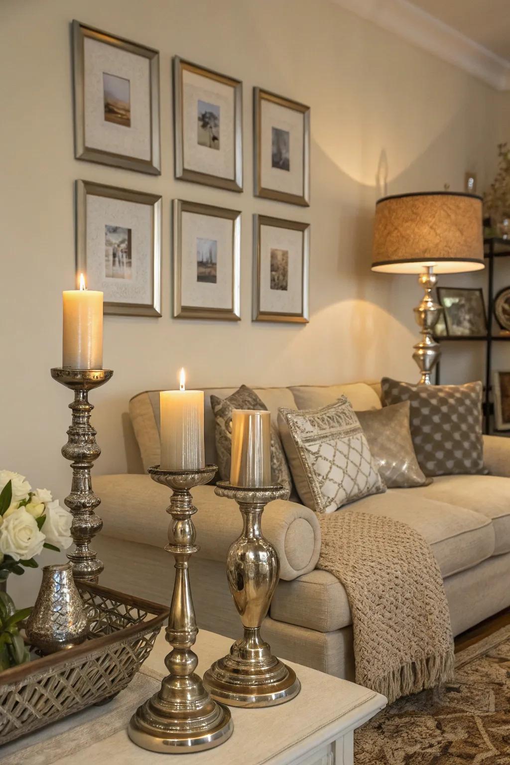 Metallic accents introduce a hint of glamour.