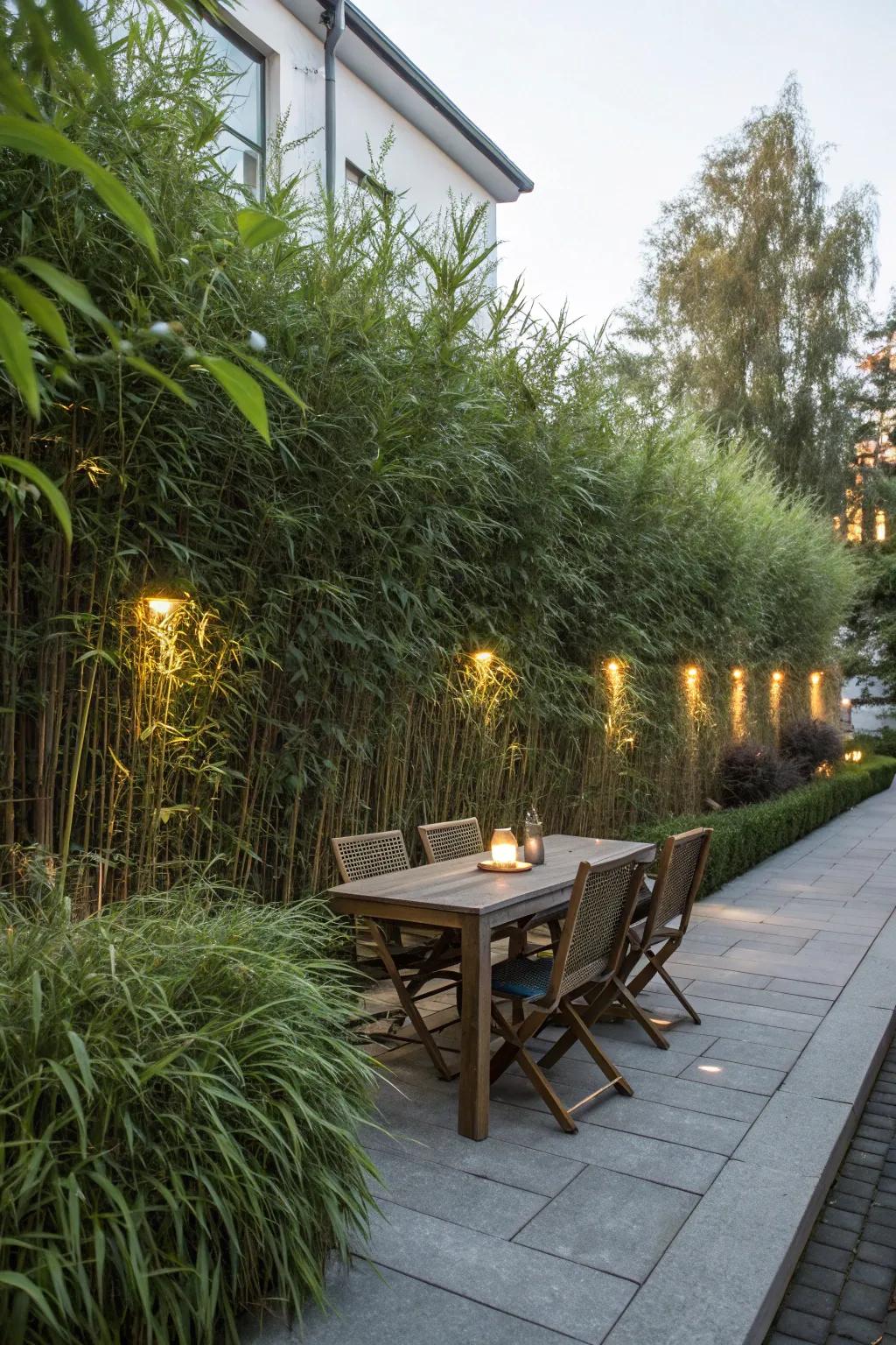 Lofty flora act as wind barriers, elevating warmth and privacy.