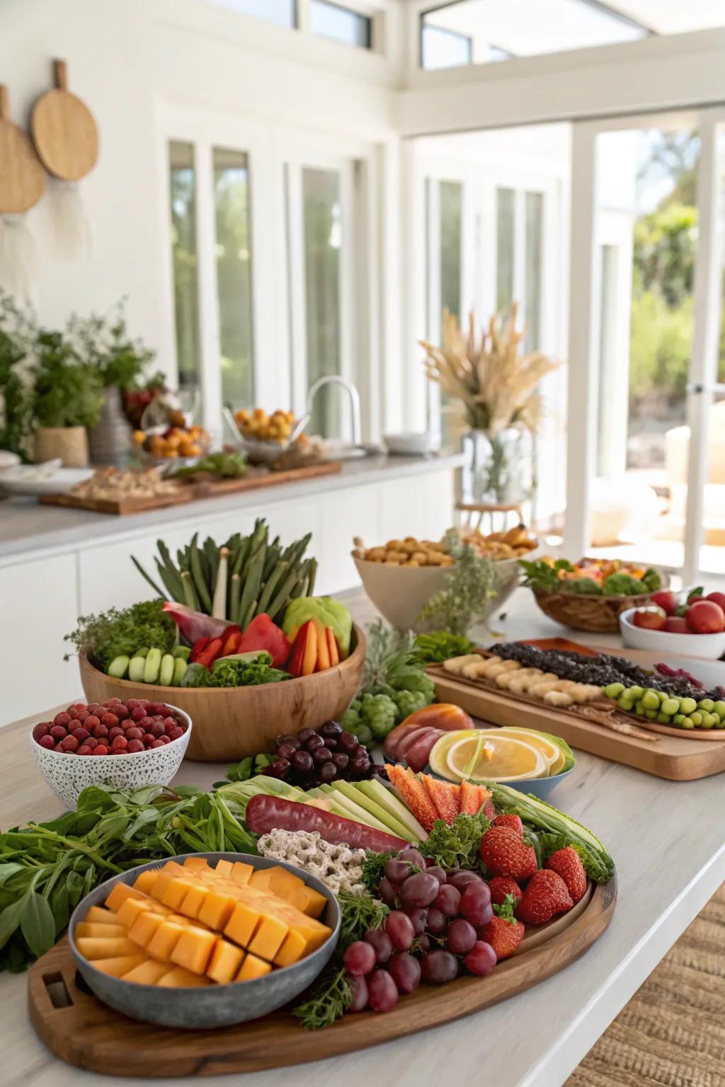 Fresh produce highlights a local region.