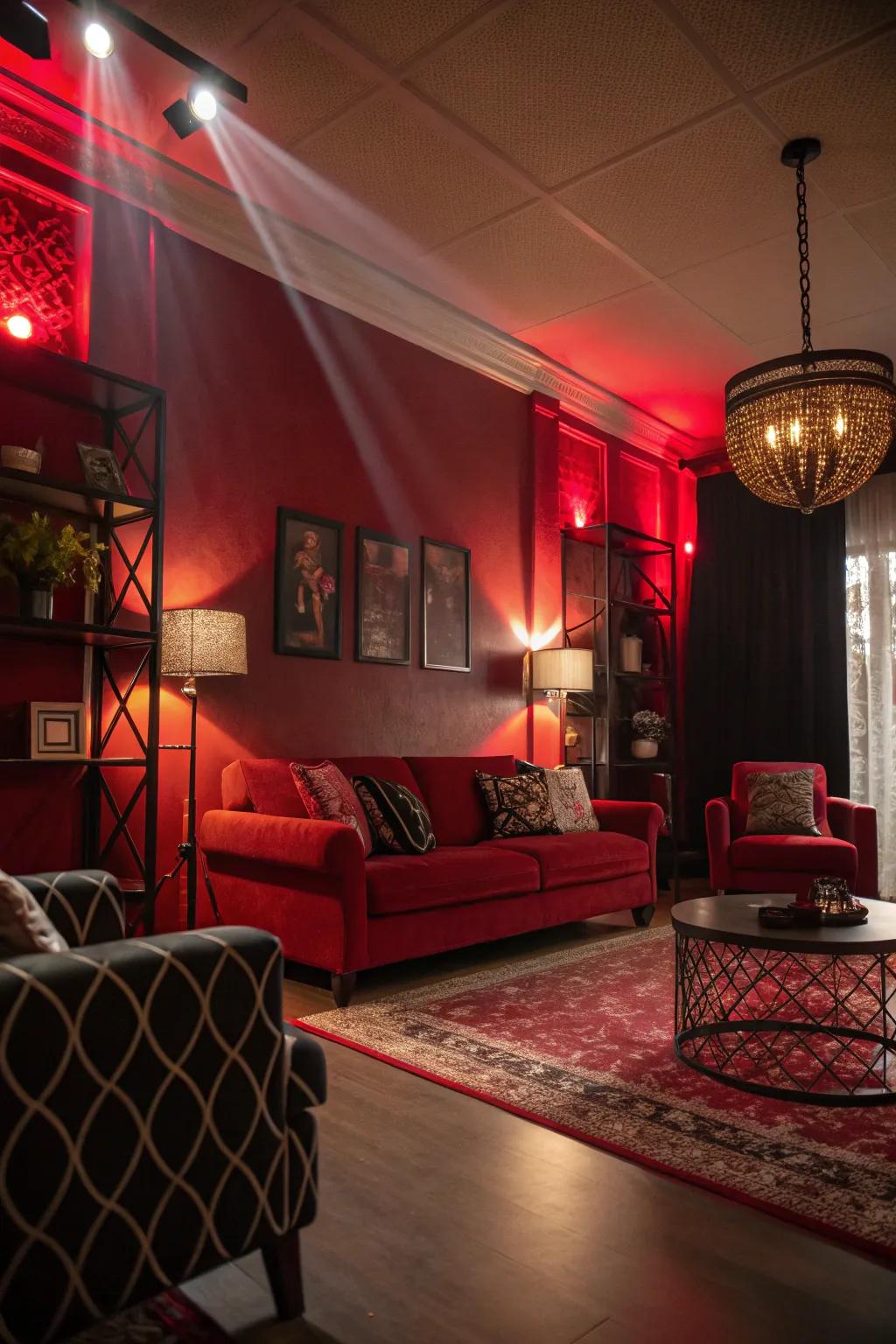 Layered lighting enriches the atmosphere.