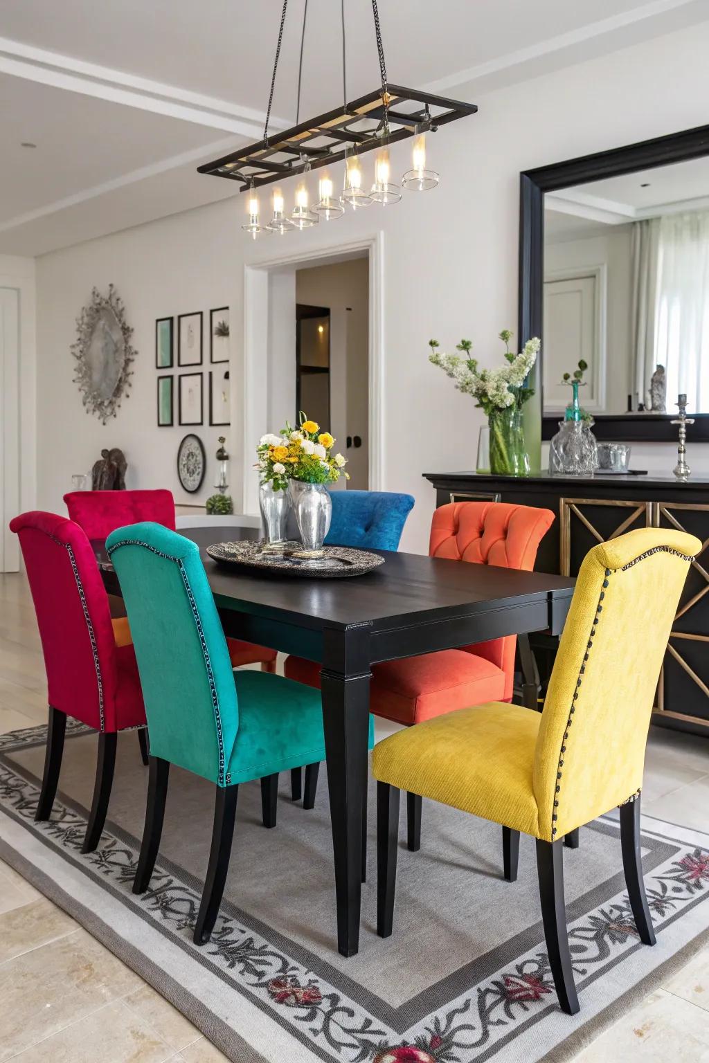 Bold chairs make a statement and add character.