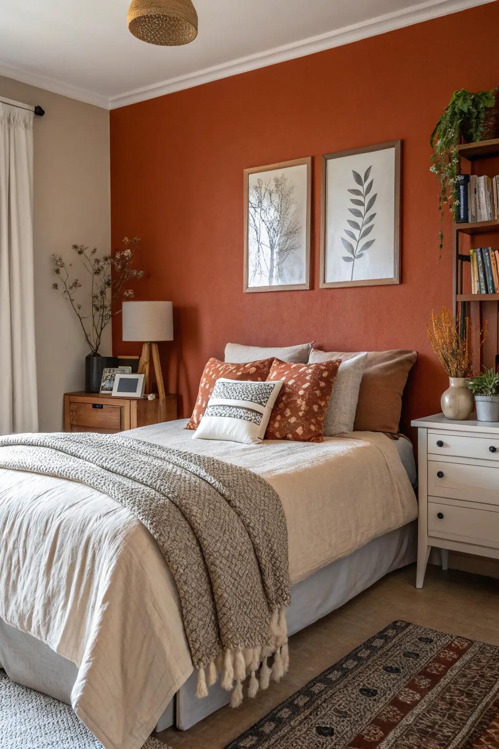 An accent wall creating a bold focal point.