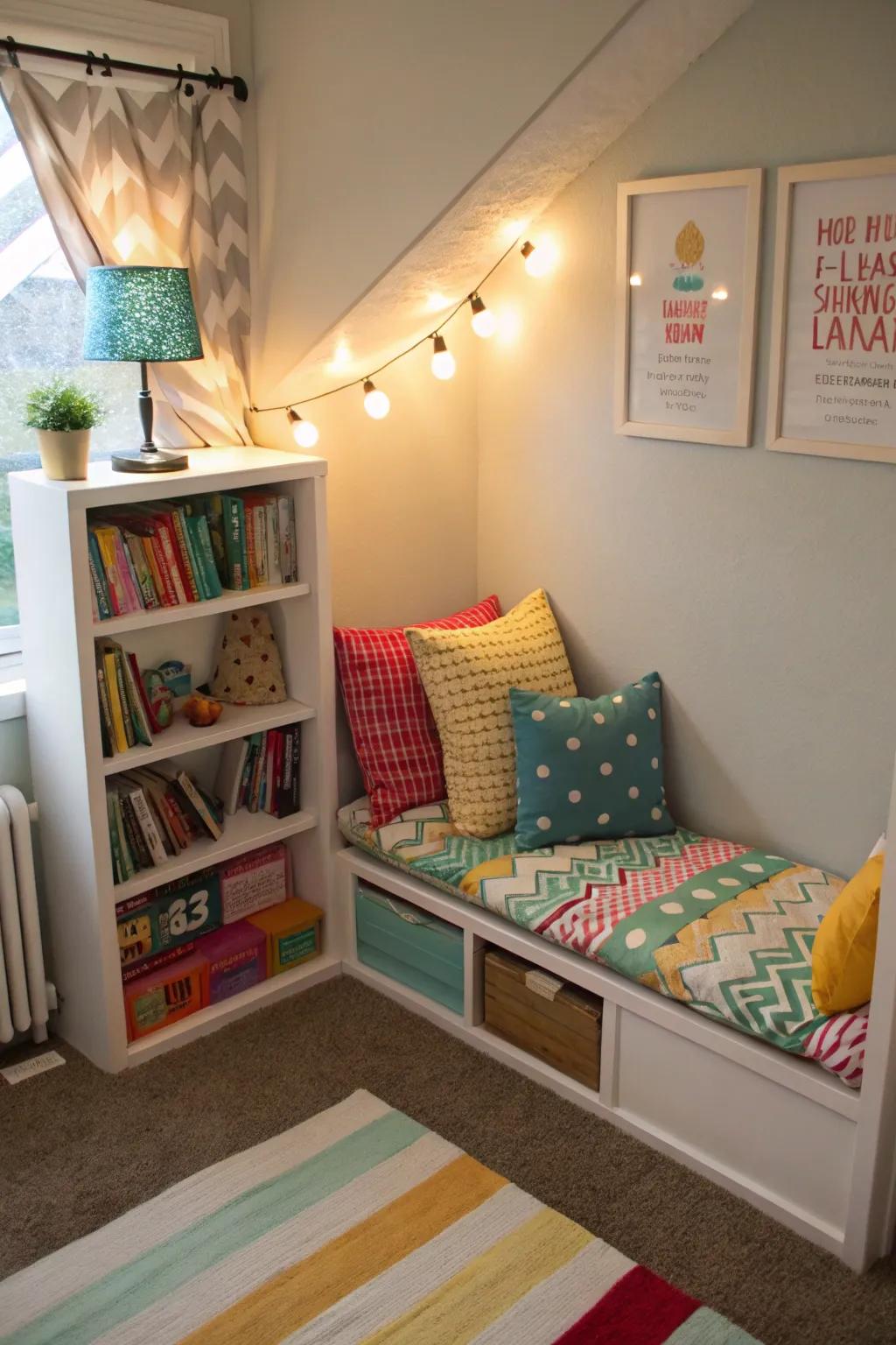 A perusing nook nurtures an affection for literary works and furnishes a tranquil escape.