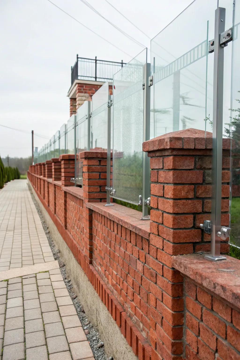 Glass panes offer modernity and lightness to masonry perimeters.