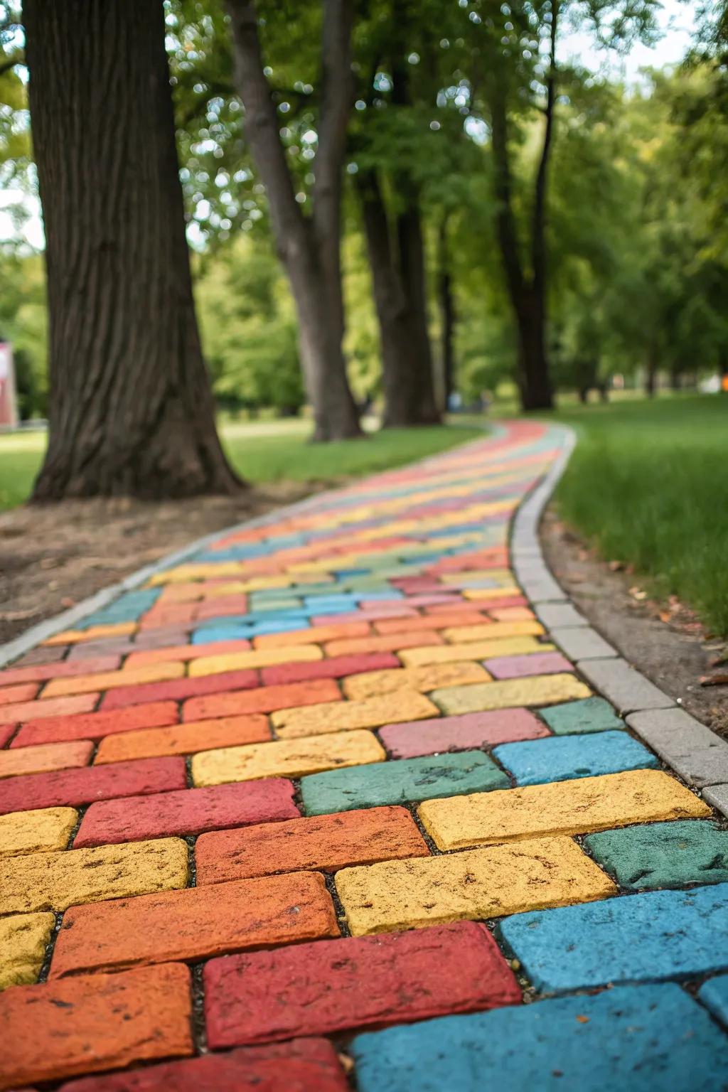 Colorful bricks: Imbue vibrancy and vitality into your path.