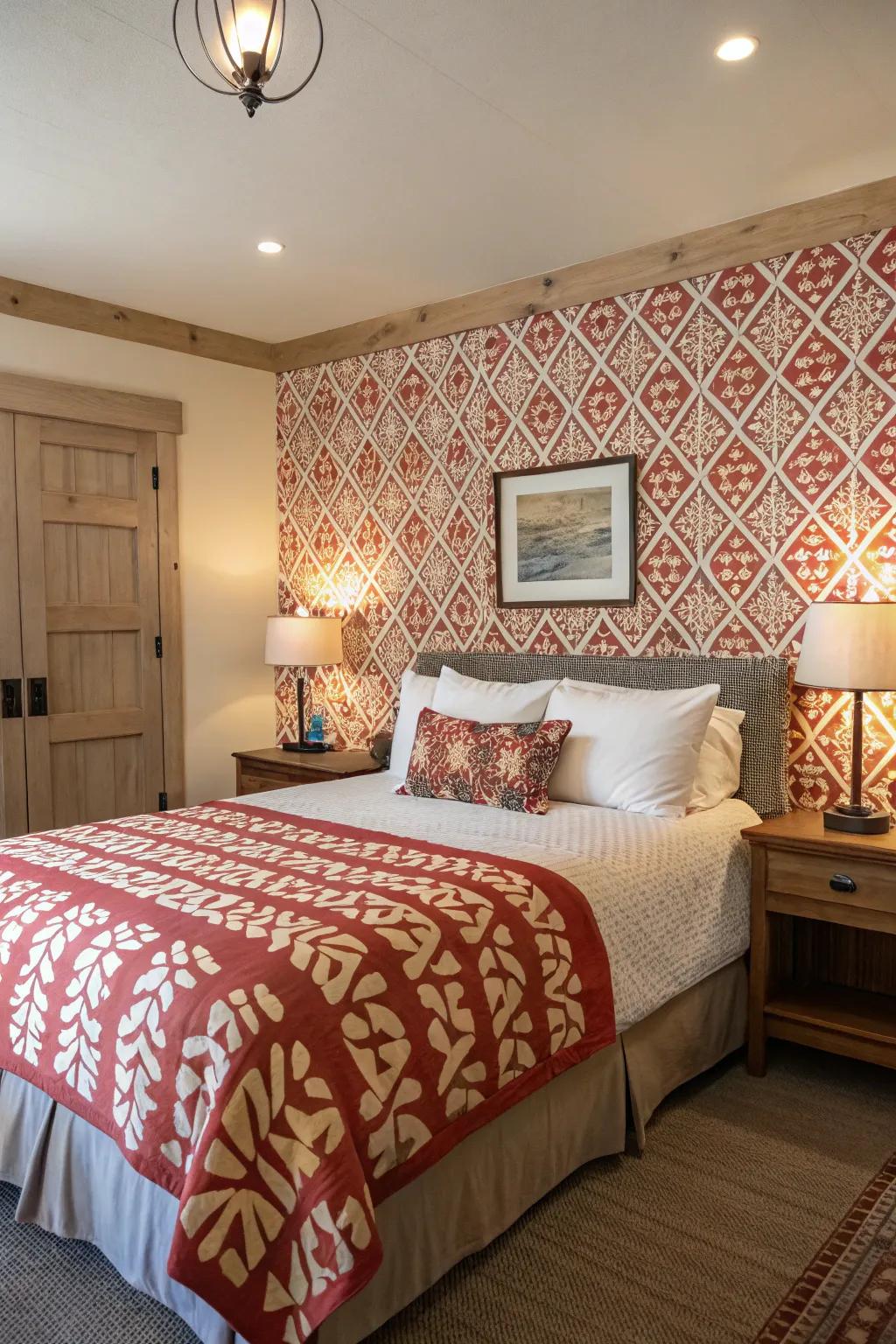 Motif drenching for a vibrant look.