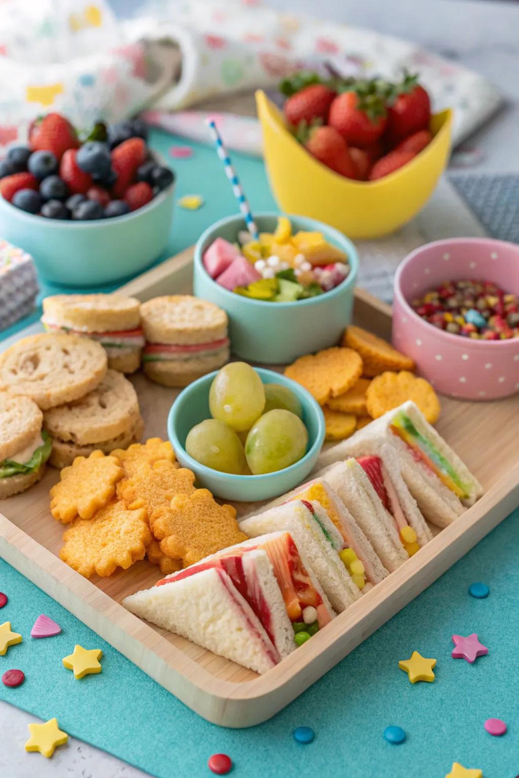 A spirited grazing board designed for children.