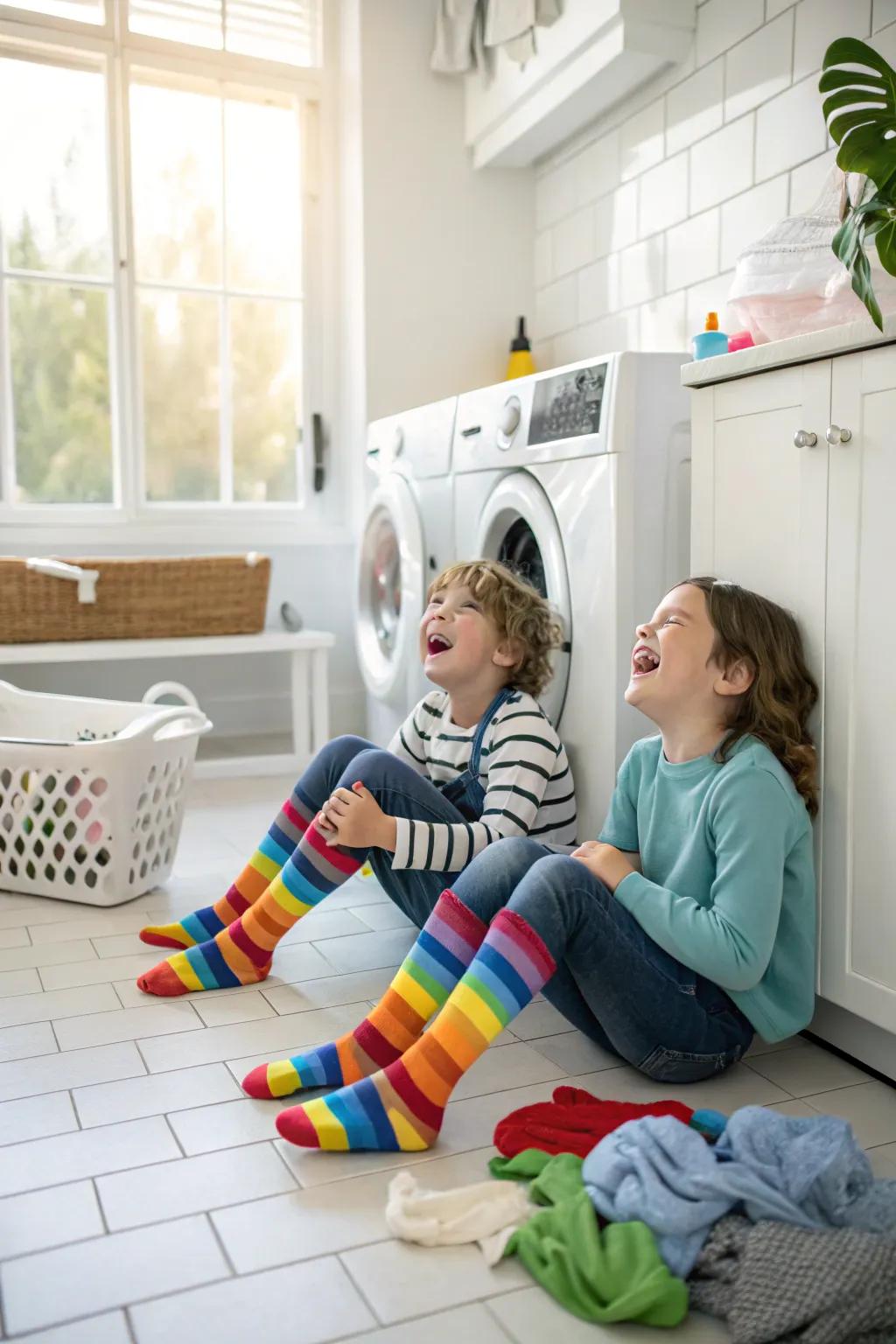 Make laundry fun with a sock matching game.