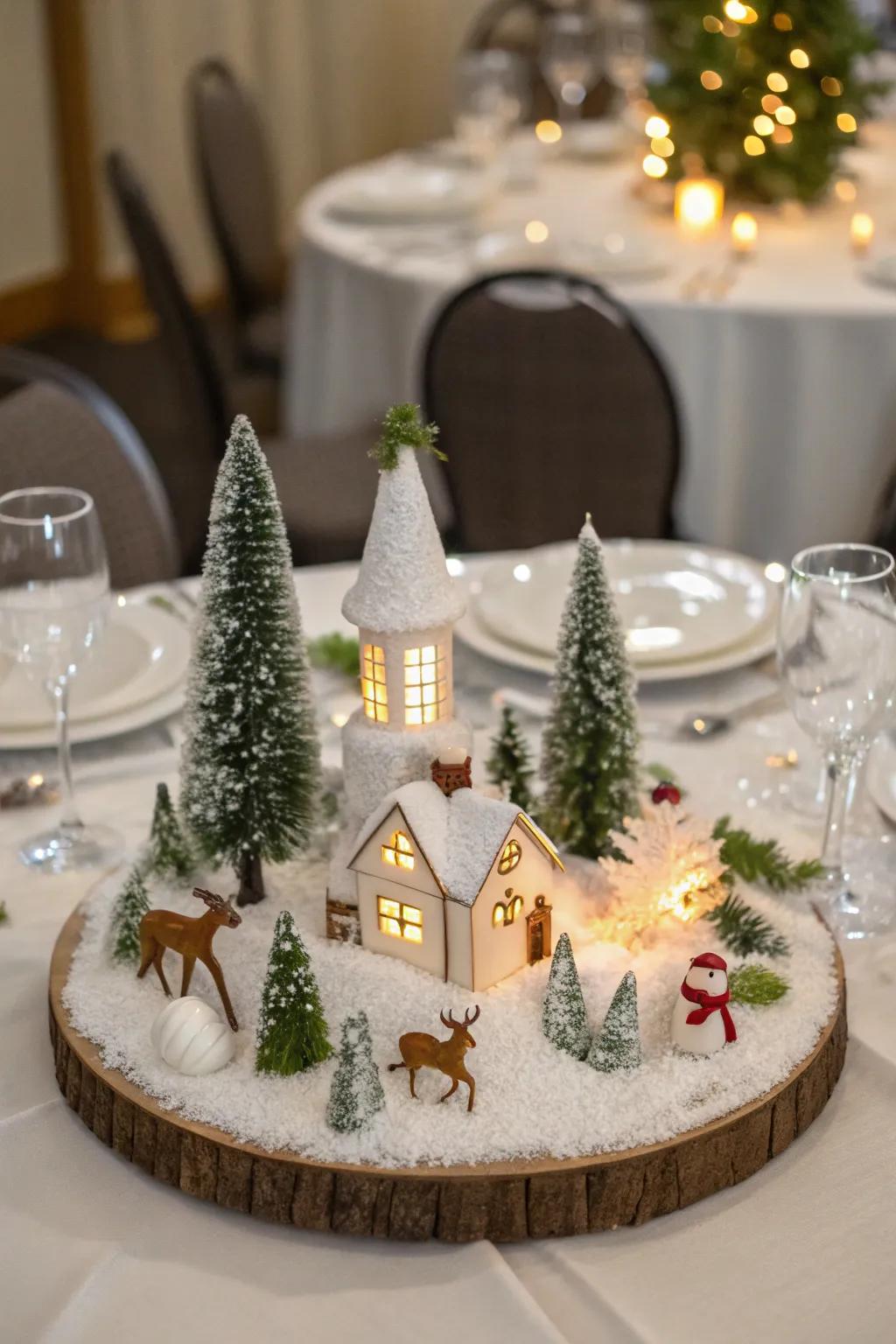 Miniature wintry tableaux append caprice and delight.