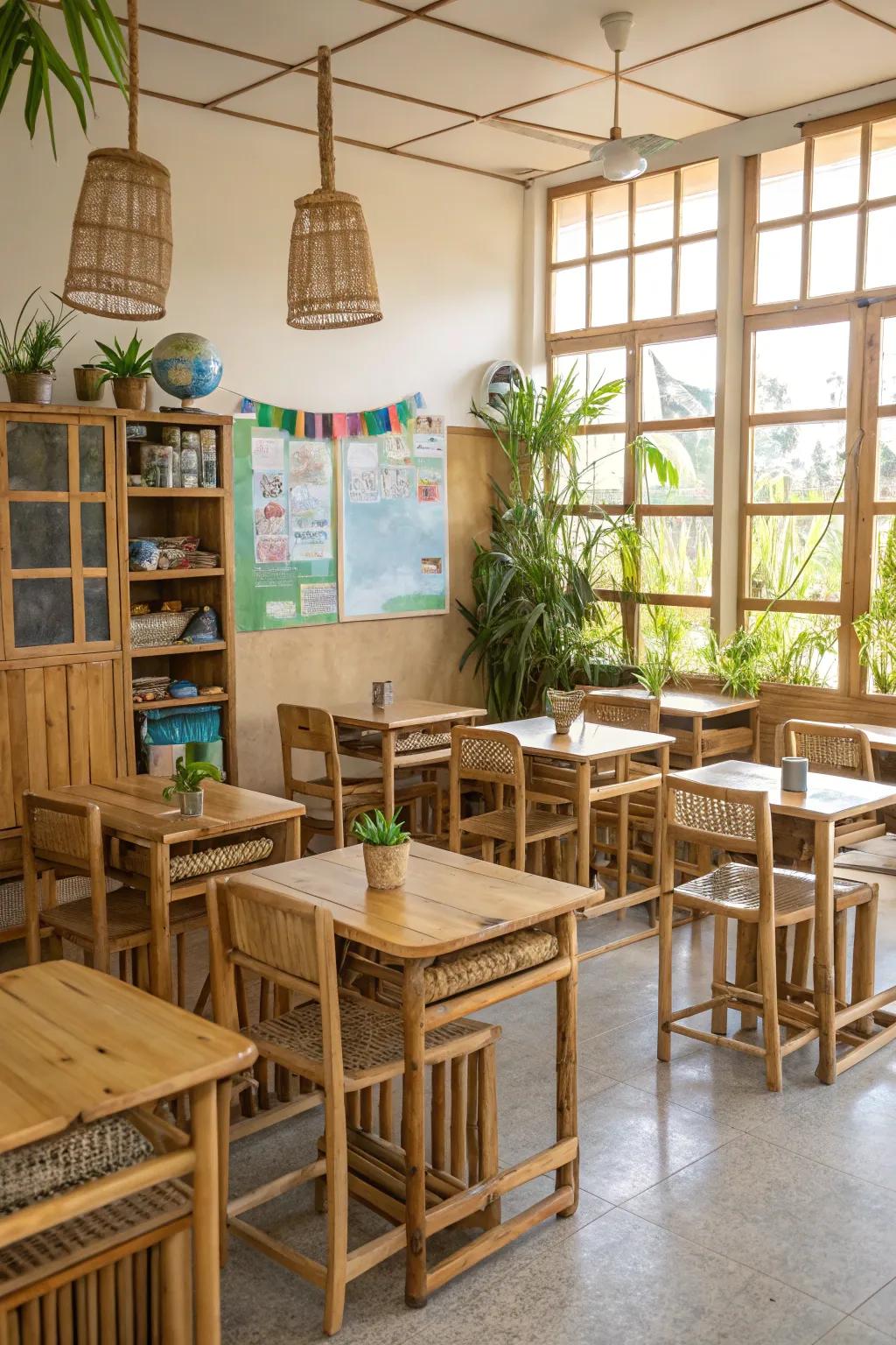 Eco materials bring to the space.