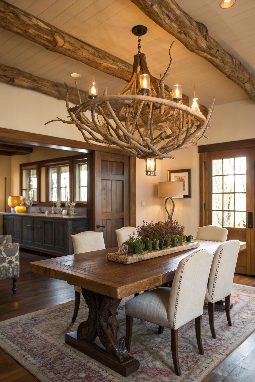 An aged wood illuminator delivers a dramatic coastal centerpiece.