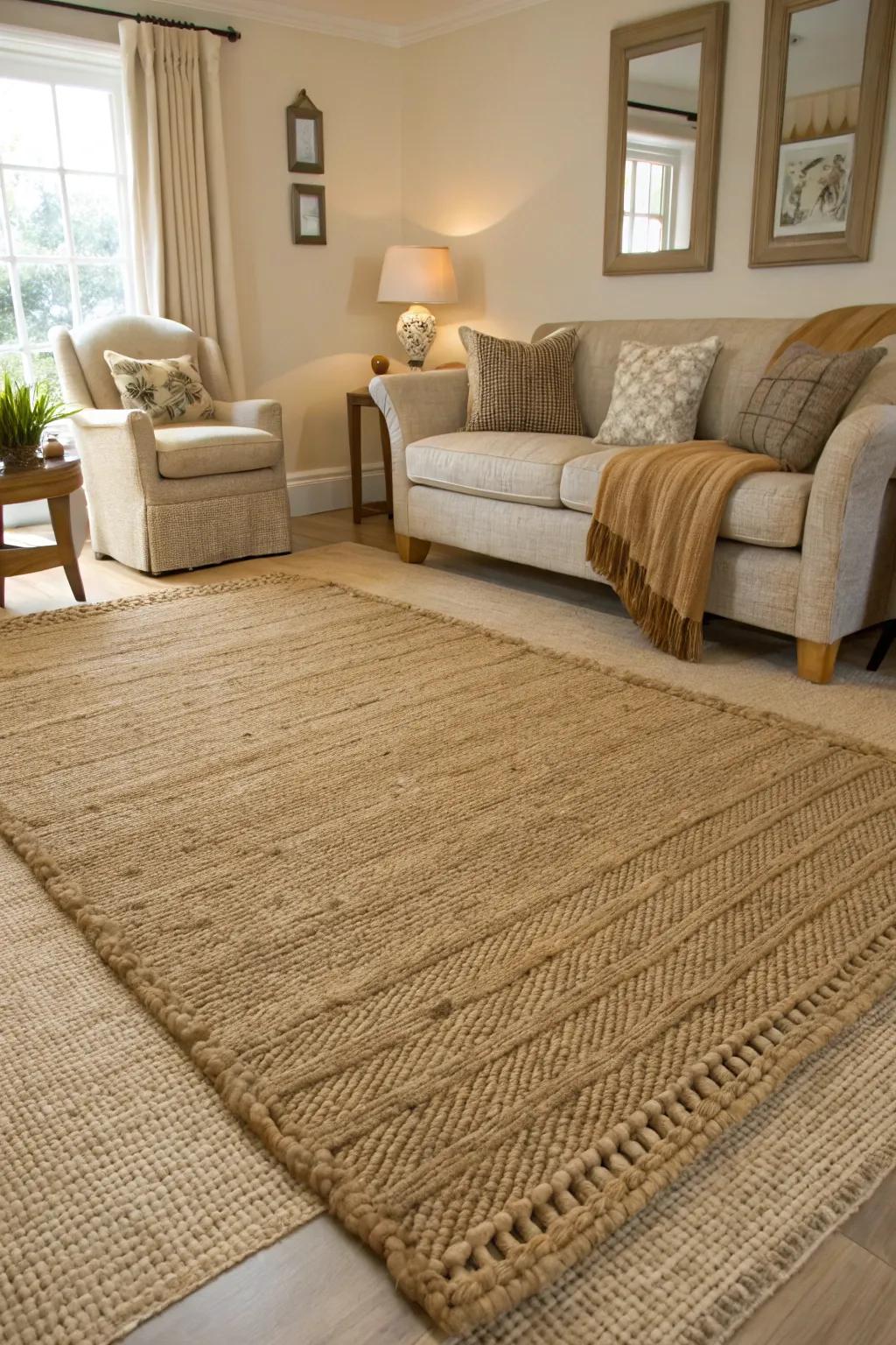 Statement floor coverings ground and define coastal farmhouse interiors.