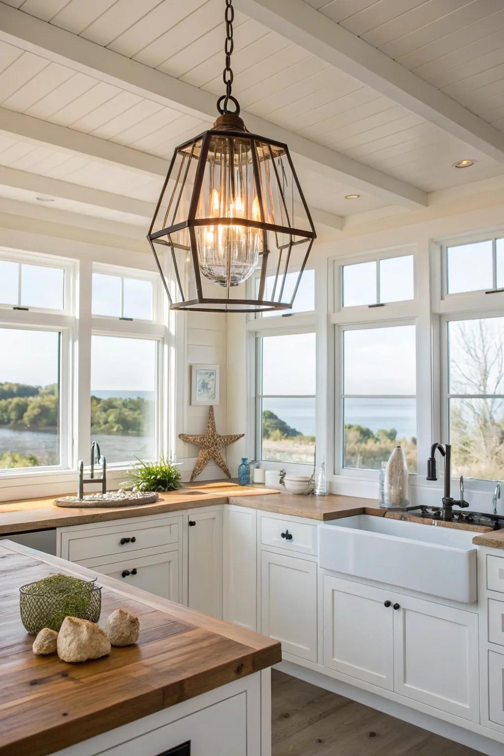 Open lattice designs complement the airy sensation of coastal spaces.